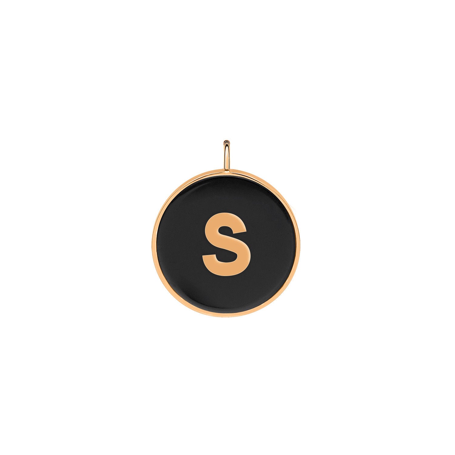 initial ever onyx disc pendant