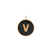 initial ever onyx disc pendant