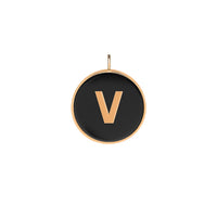 Pendentif Charms en or rose 18 carats et onyx - Noir