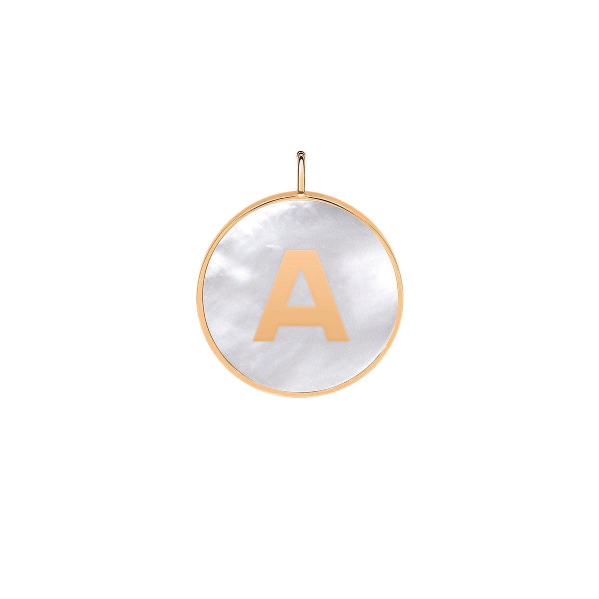 Pendentif Charms en or rose 18 carats et nacre blanche - Blanc