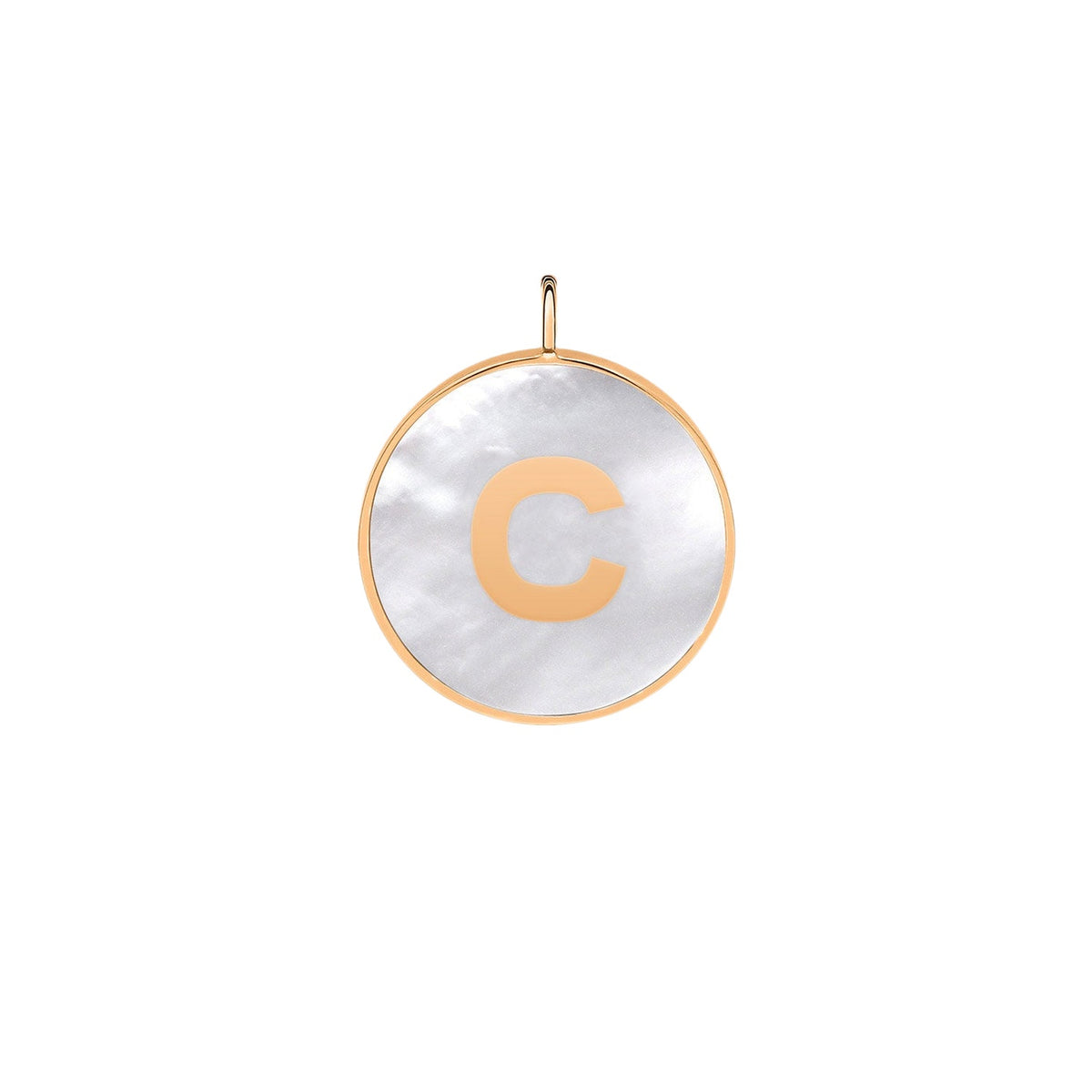 Pendentif Charms en or rose 18 carats et nacre blanche - Blanc