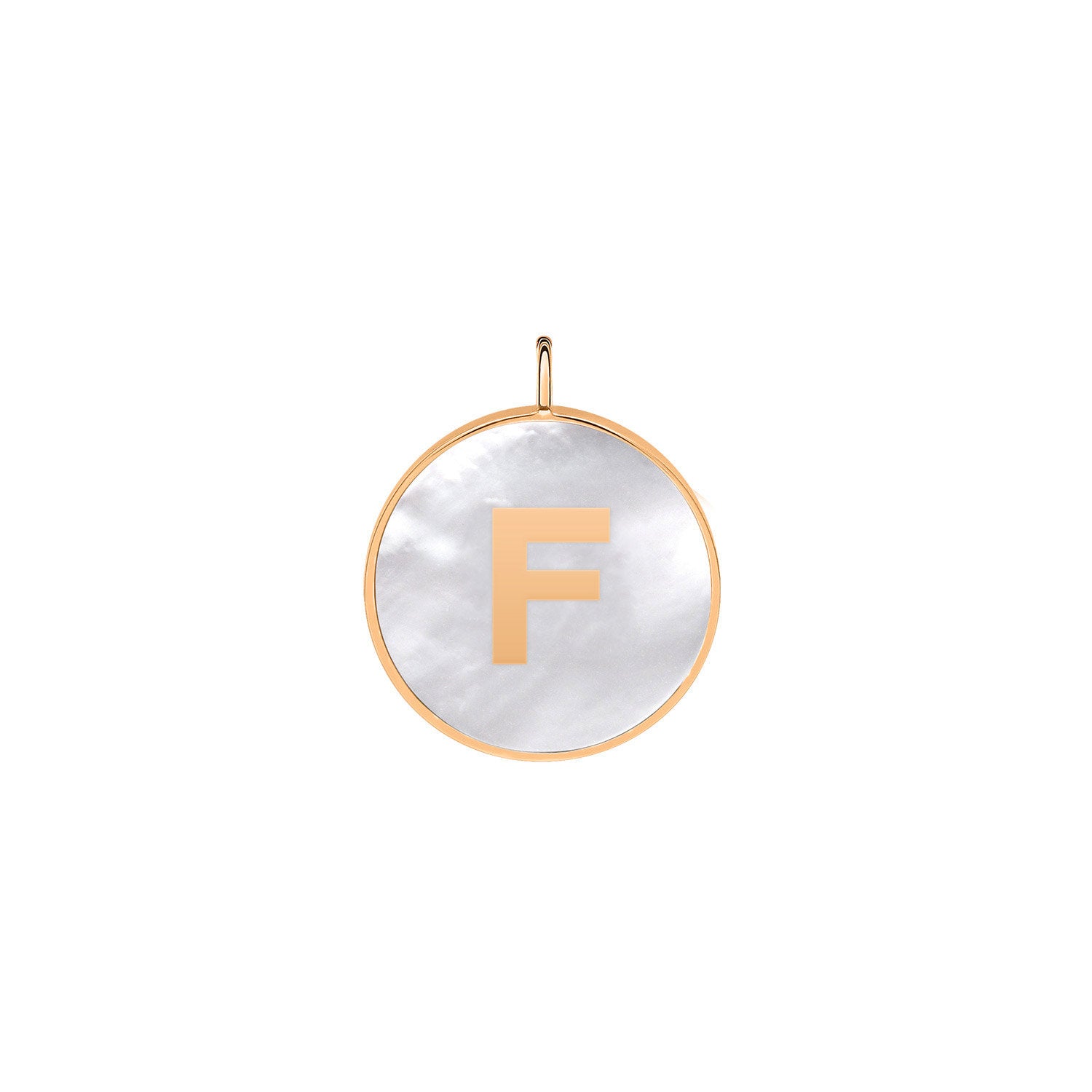 initial ever white MOP disc pendant