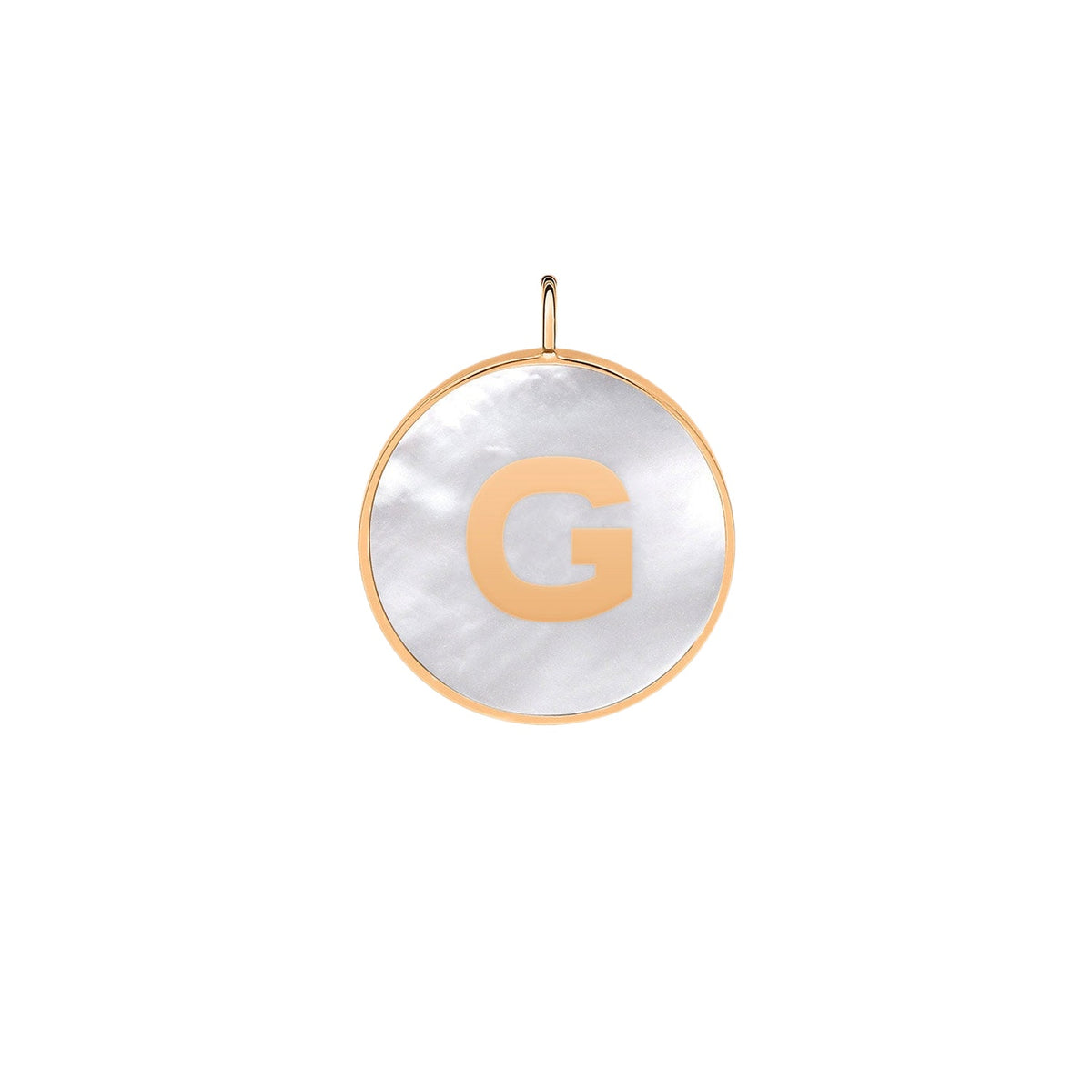 Pendentif Charms en or rose 18 carats et nacre blanche - Blanc
