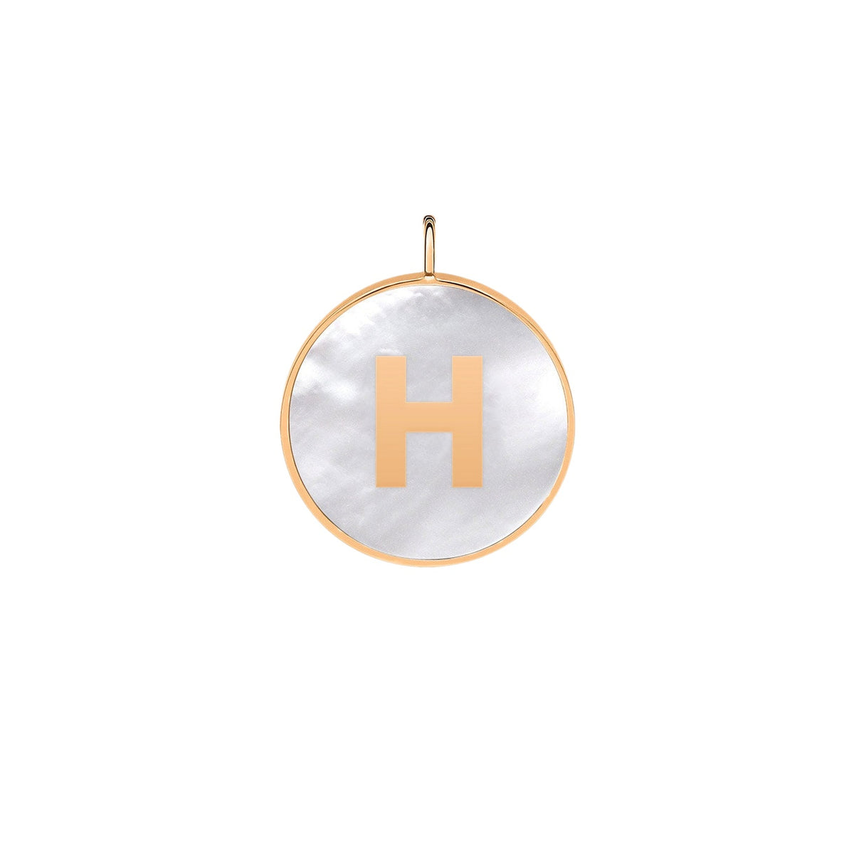 Pendentif Charms en or rose 18 carats et nacre blanche - Blanc