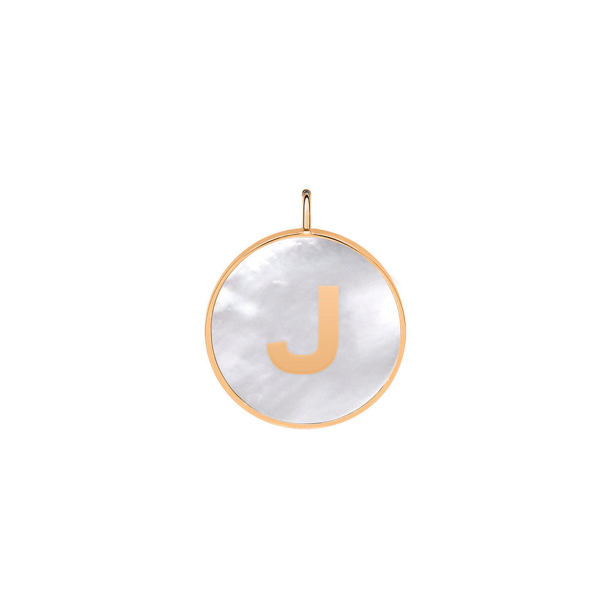 initial ever white MOP disc pendant