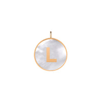 initial ever white MOP disc pendant