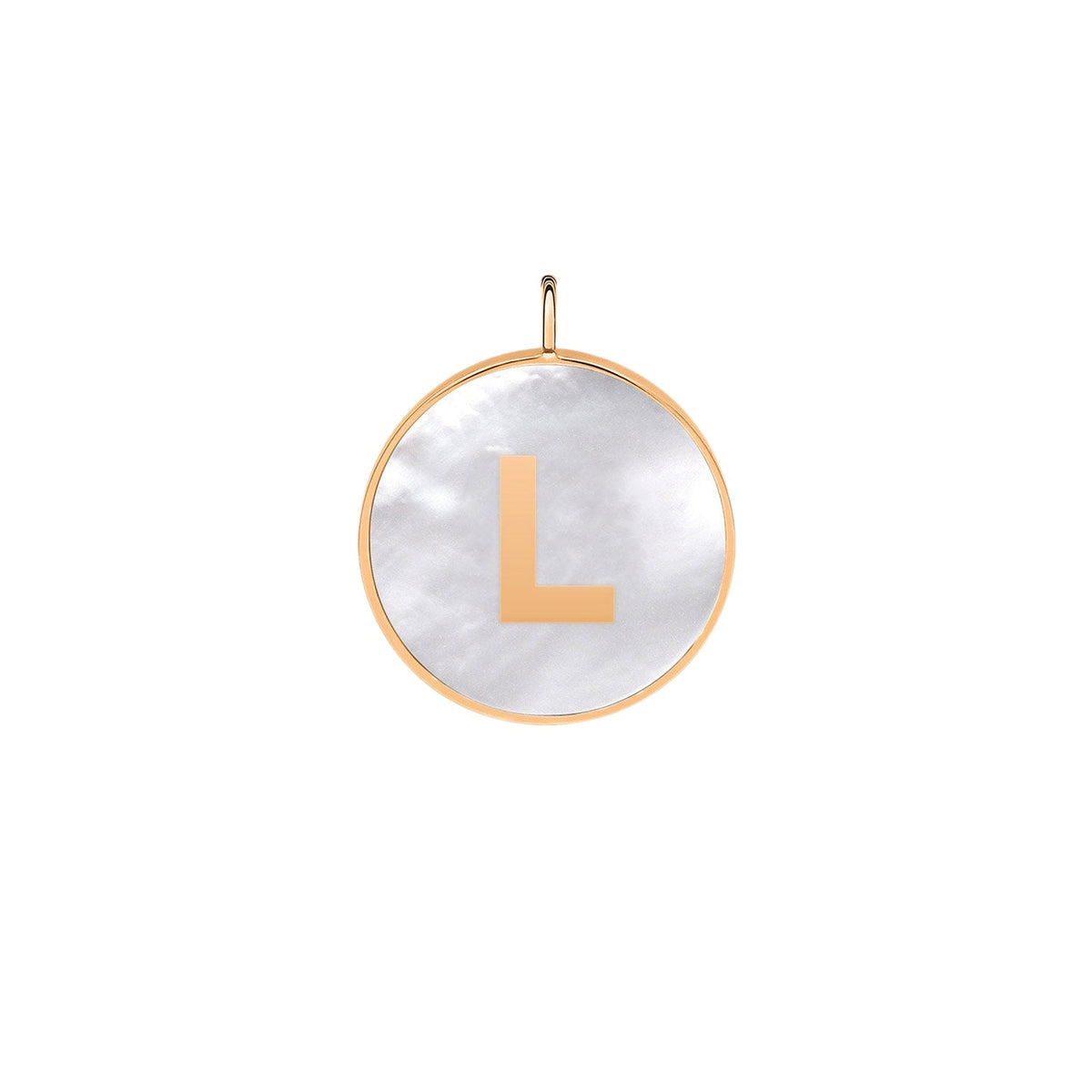Pendentif Charms en or rose 18 carats et nacre blanche - Blanc
