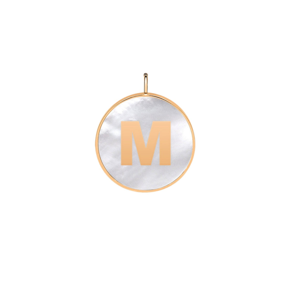 Pendentif Charms en or rose 18 carats et nacre blanche - Blanc