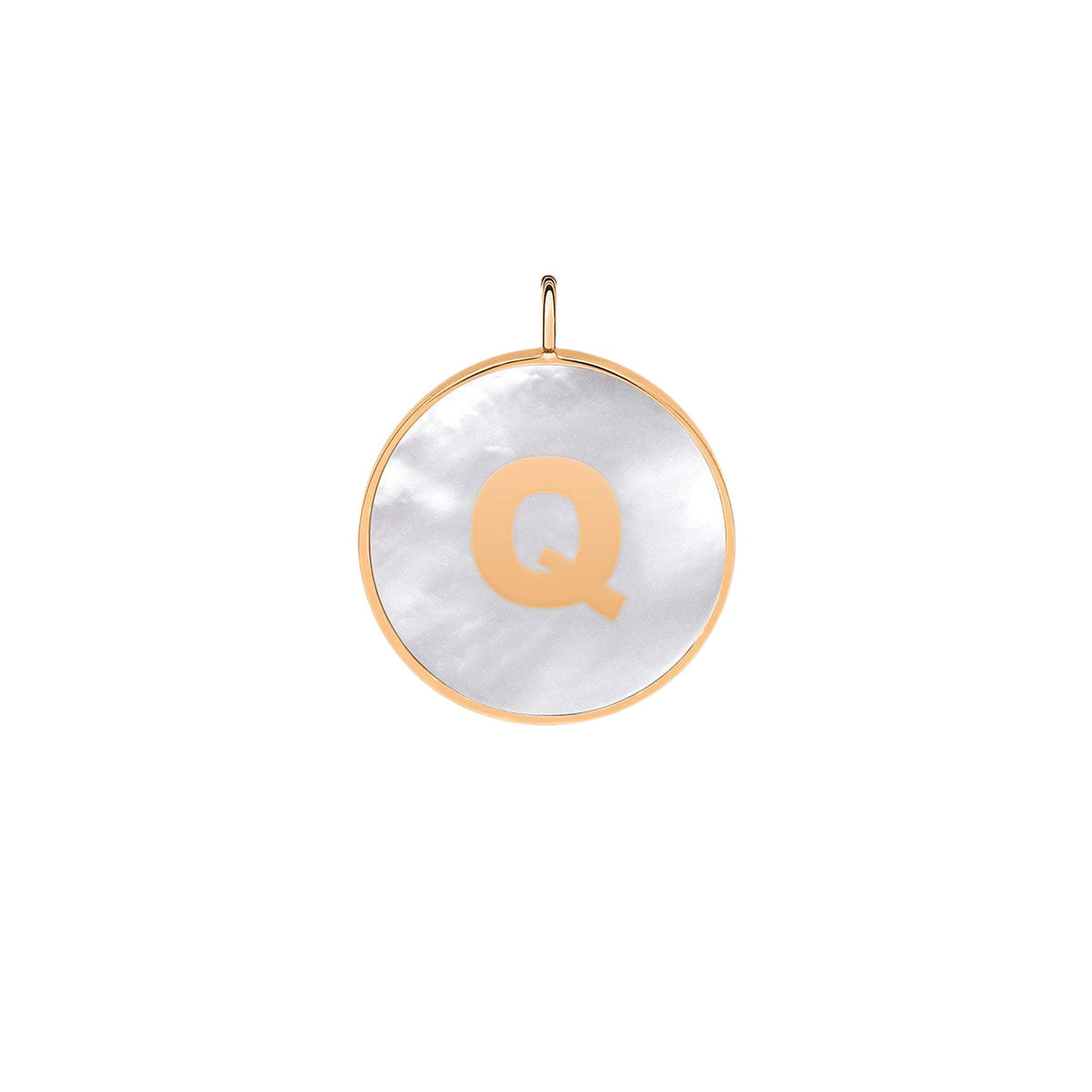 Pendentif Charms en or rose 18 carats et nacre blanche - Blanc