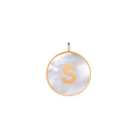 initial ever white MOP disc pendant