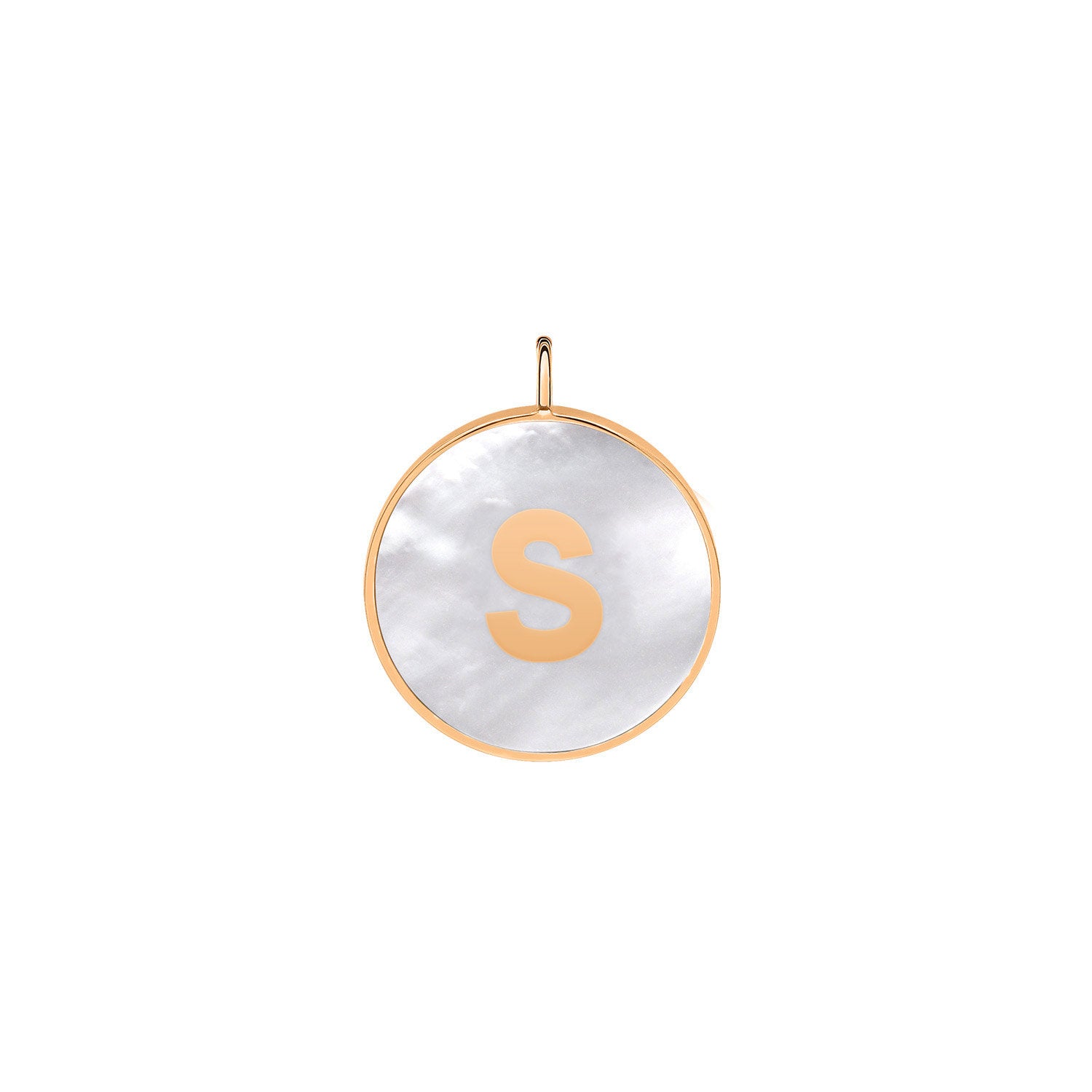 initial ever white MOP disc pendant