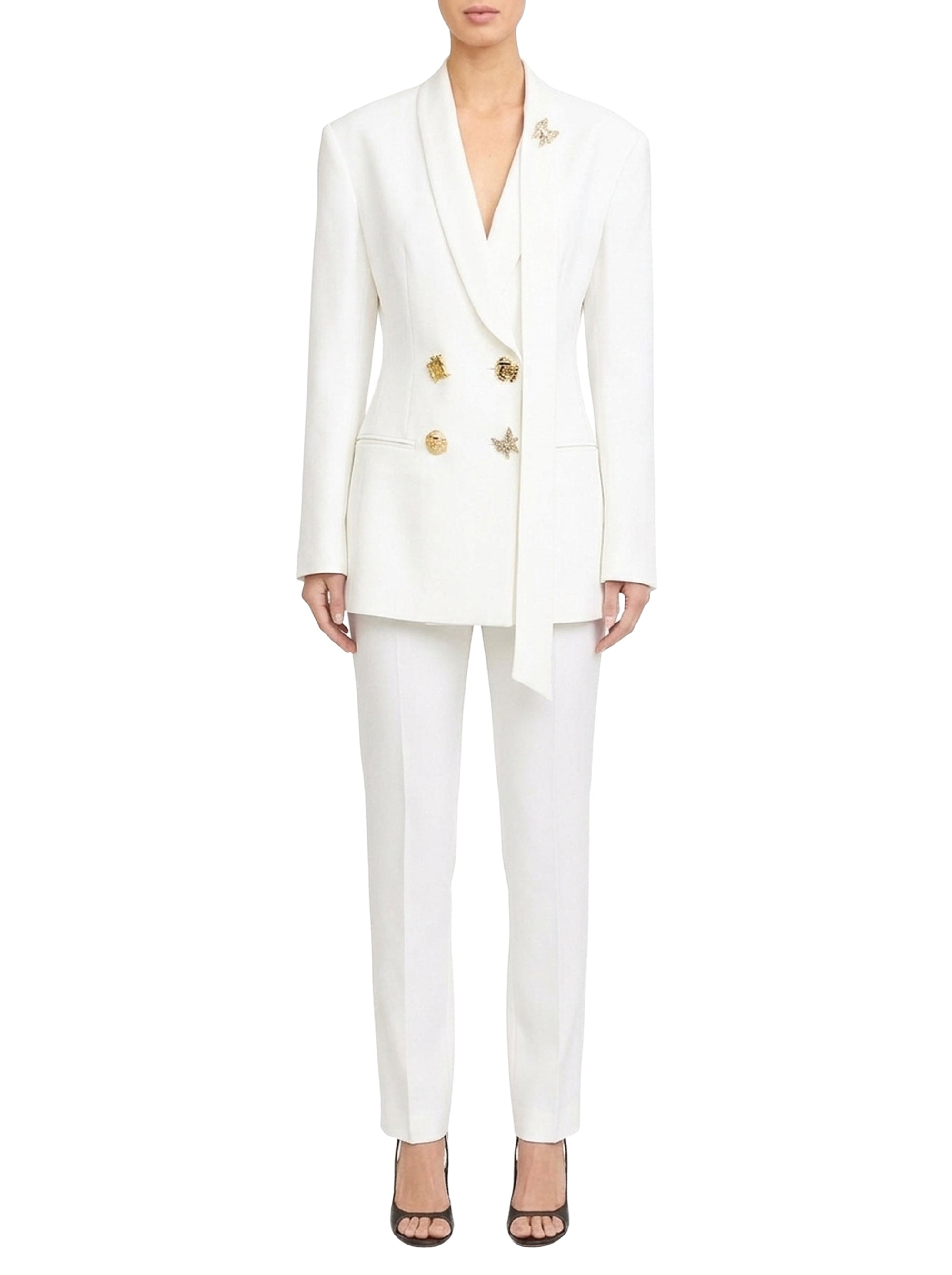 Blazer à boutons contrastés - White Allyssum