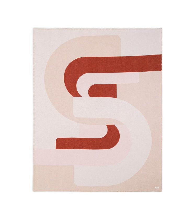 Plaid Roma en laine - Rose Et Beige