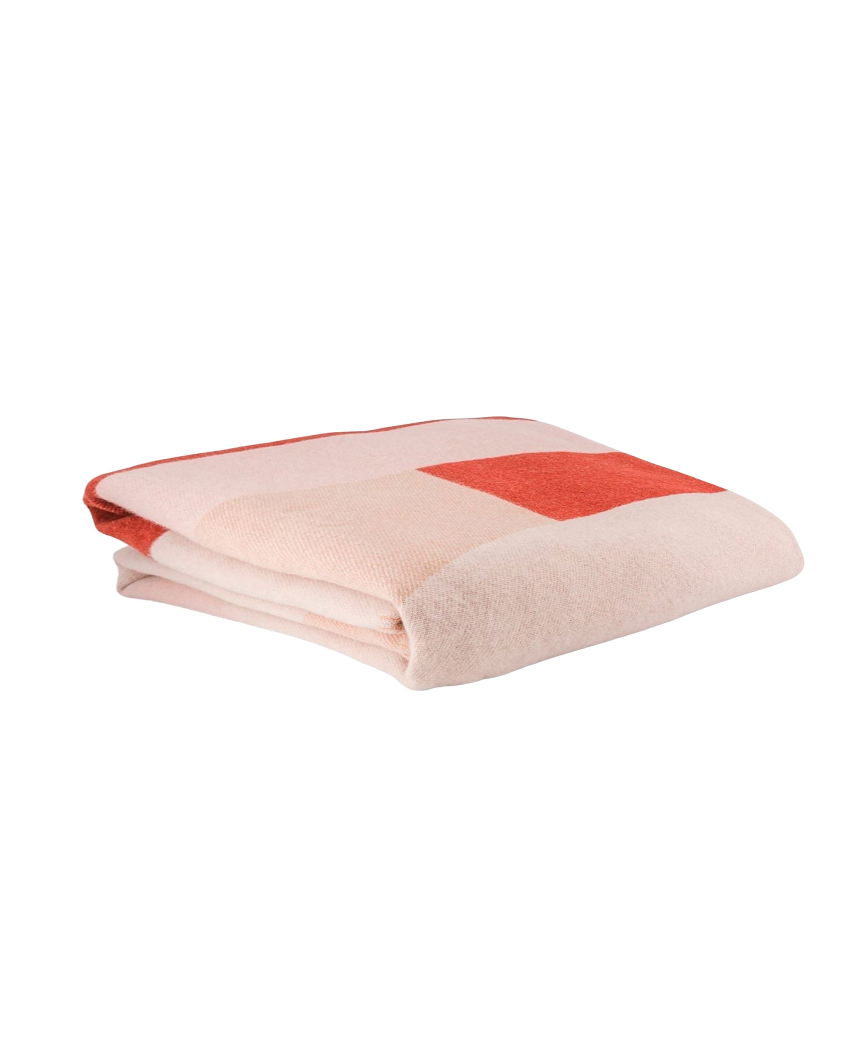 Plaid Roma en laine - Rose Et Beige