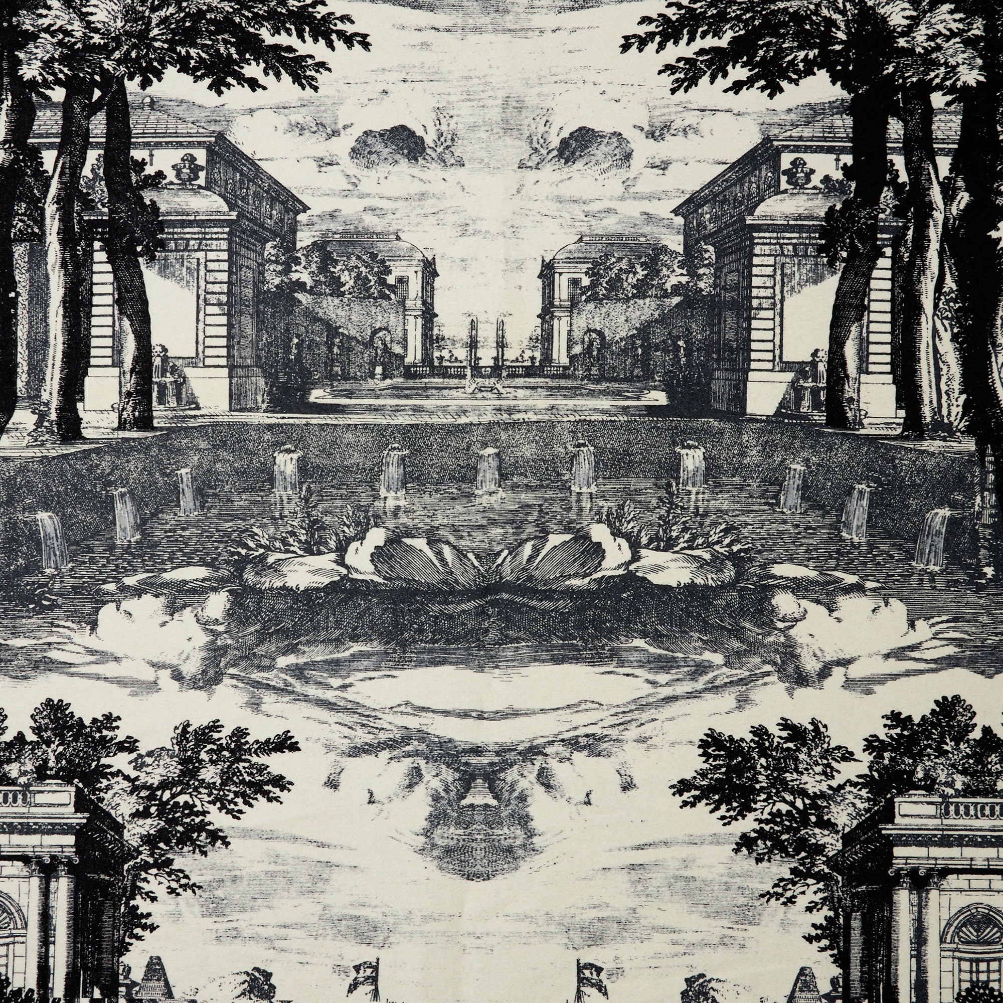 Giardino Settecentesco Cashmere Throw - Black & White