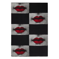 Kiss Wool Throw - Black & Red