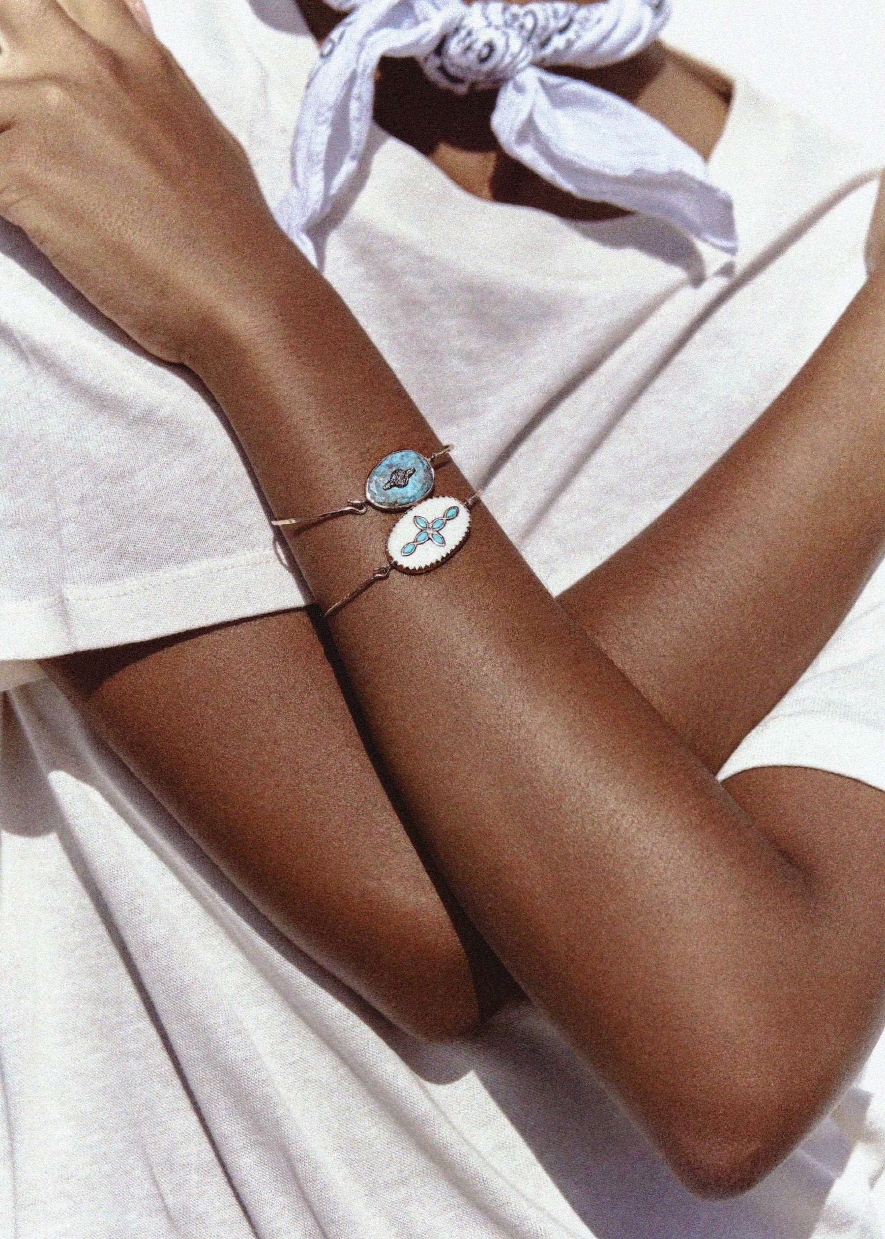 Bracelet Garance n°2 en or rose - Turquoise