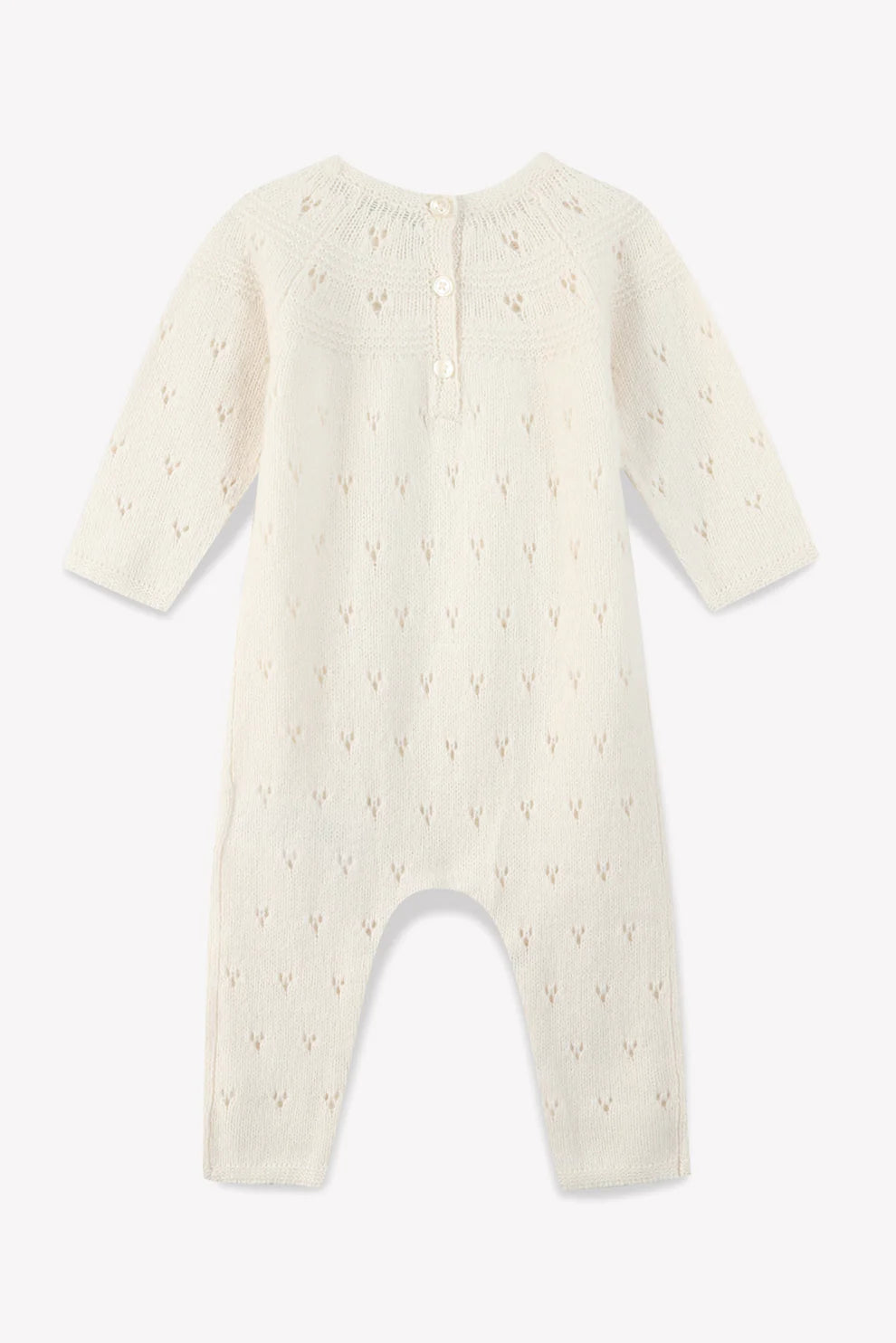 Combinaison Naissance en laine - Crème Bonton