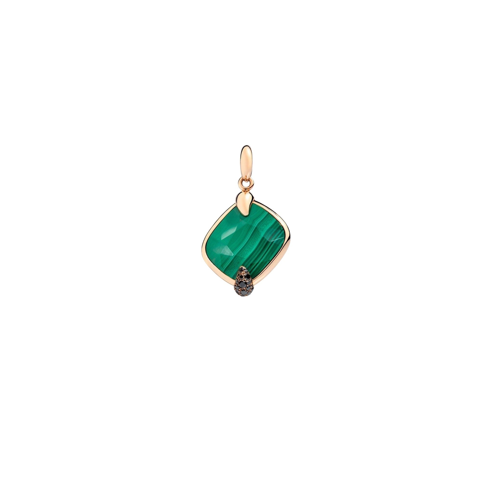 Ritratto Pendant in 18K Pink Gold & Malachite & Diamond