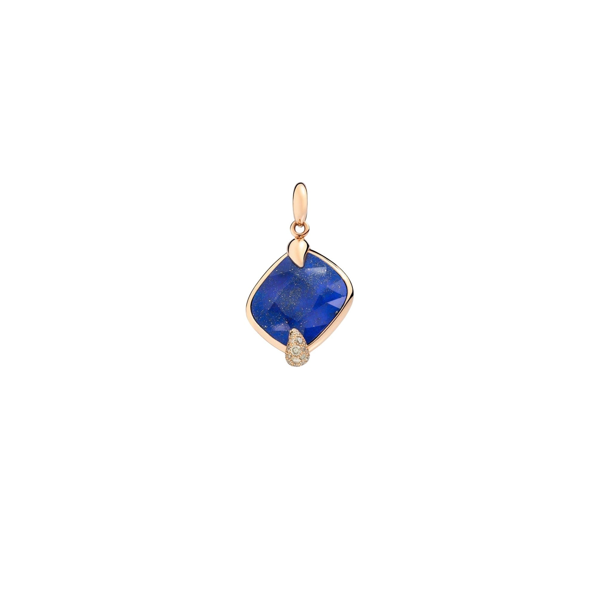 Pendentif Ritratto en Or rose 18K & Lapis & Diamant