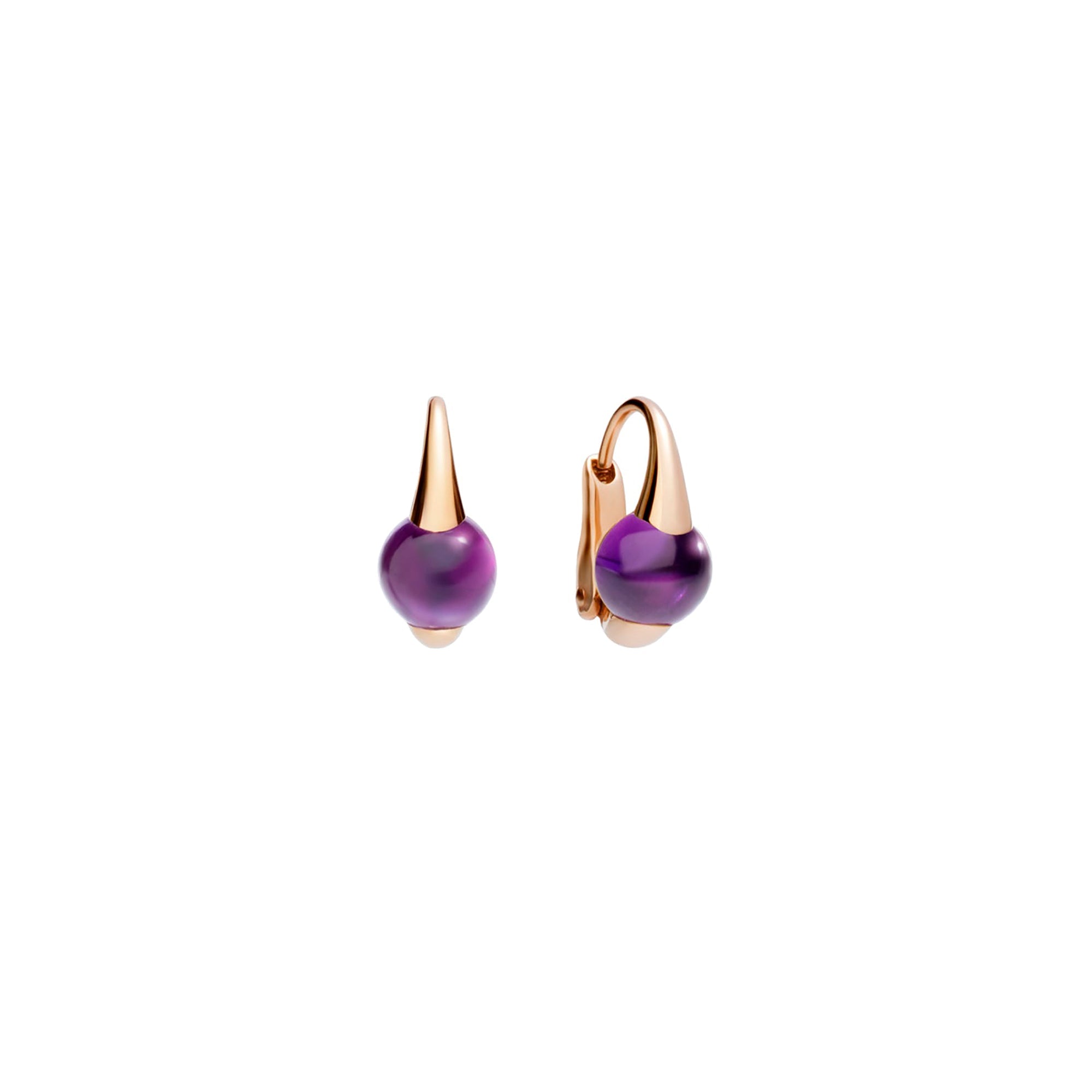 Boucles d'oreilles M'ama non M'ama en Or rose 18K & Améthyste