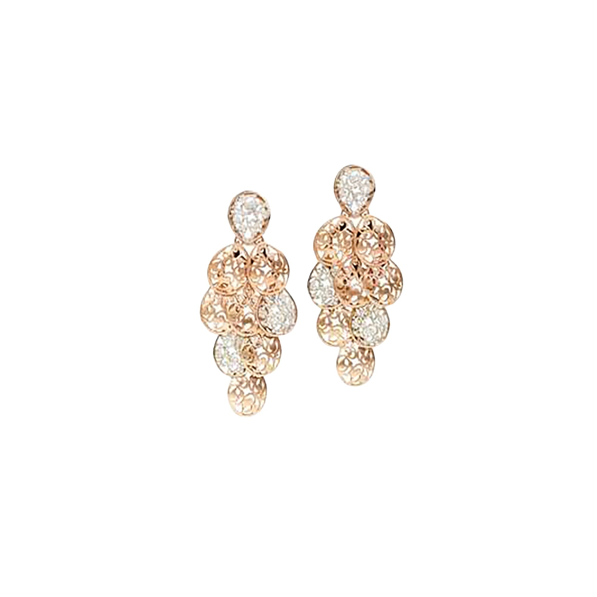 Boucles d'oreilles Arabesque en Or rose mat 18K & Diamant