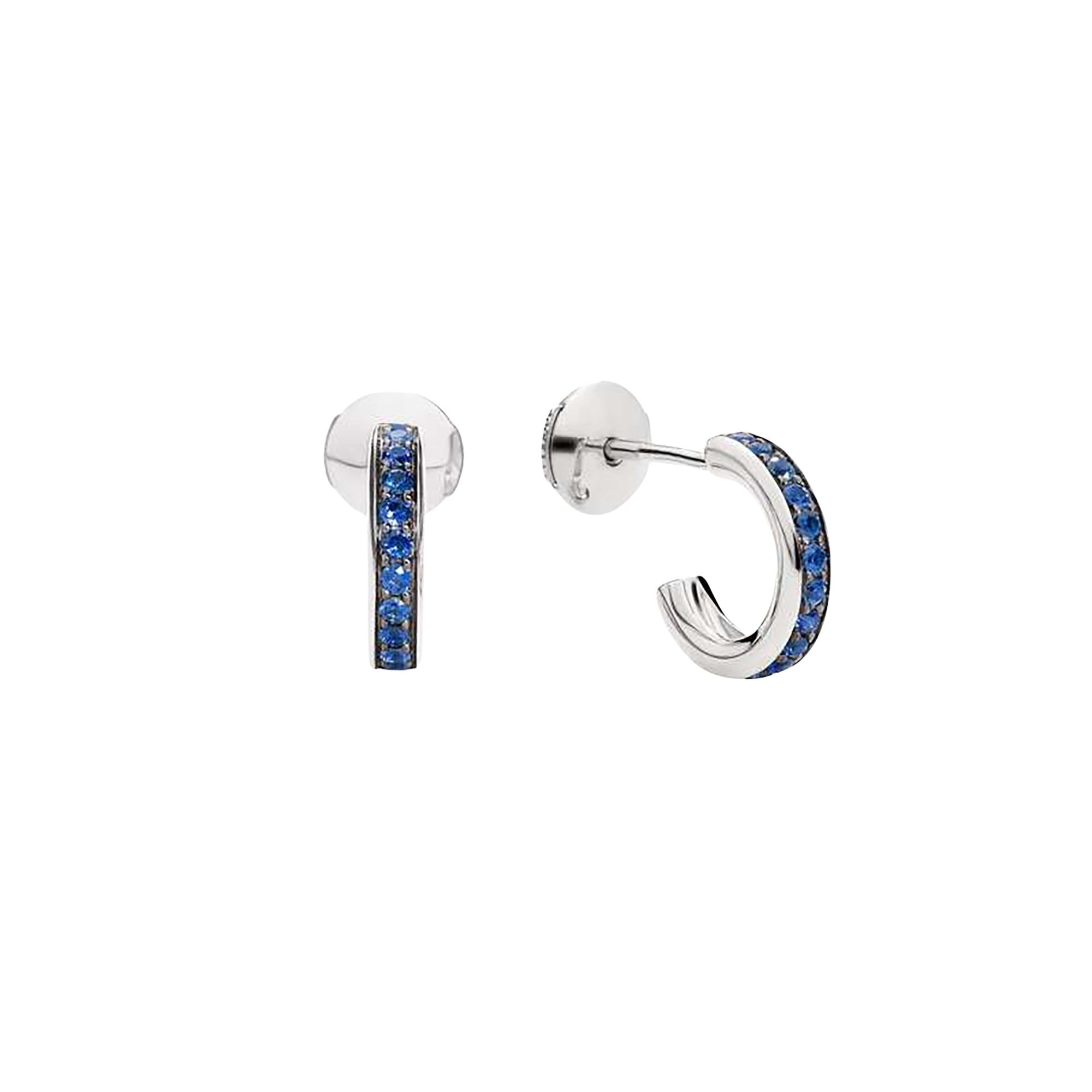 Together hoop earrings in 18K white gold & sapphire