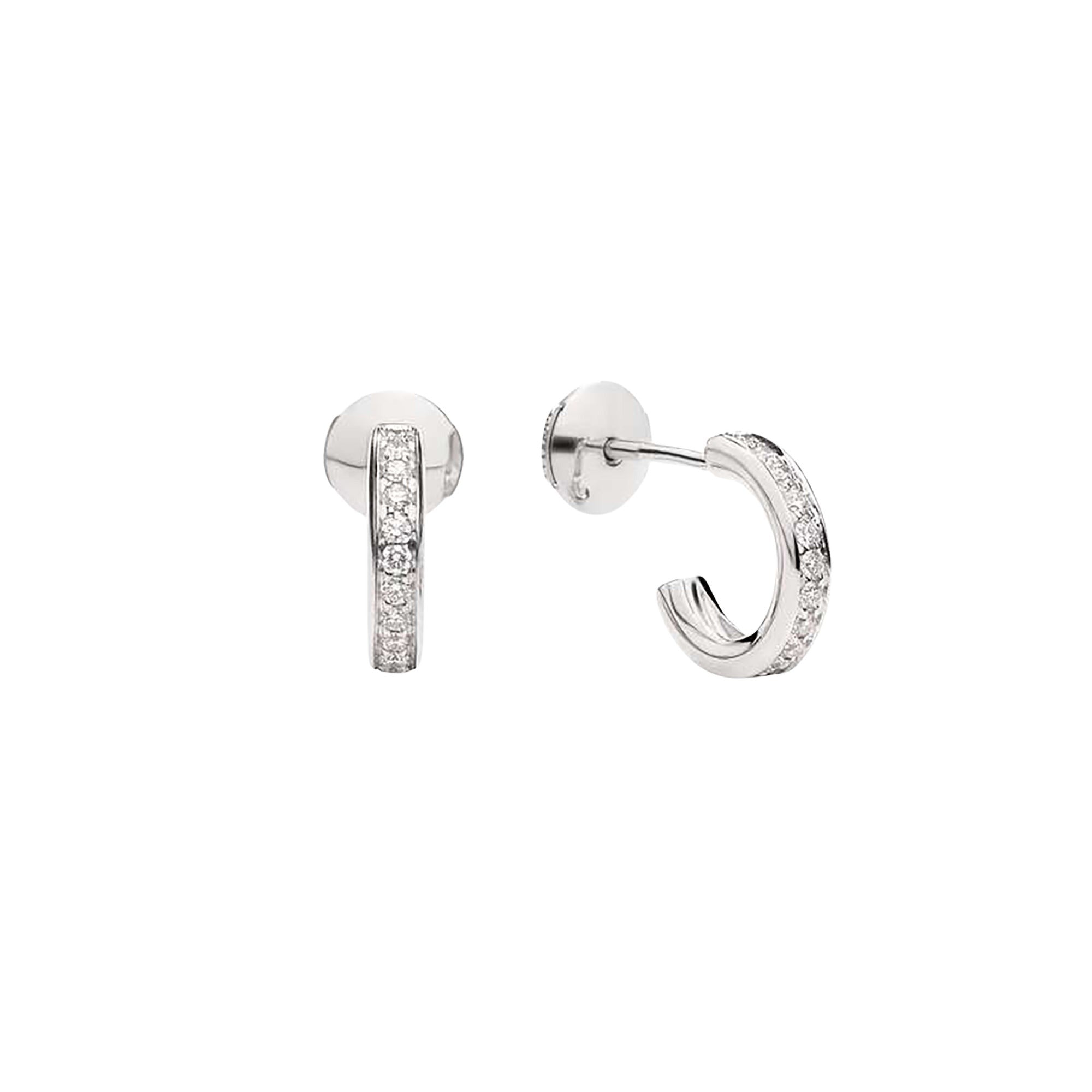 Together hoop earrings in 18K white gold & diamond