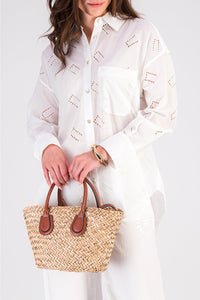 Mex shirt with broderie anglaise - White