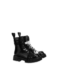 Leather biker boots 40 - Black