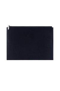 Leather clutch bag with tone-on-tone stitching - Blue