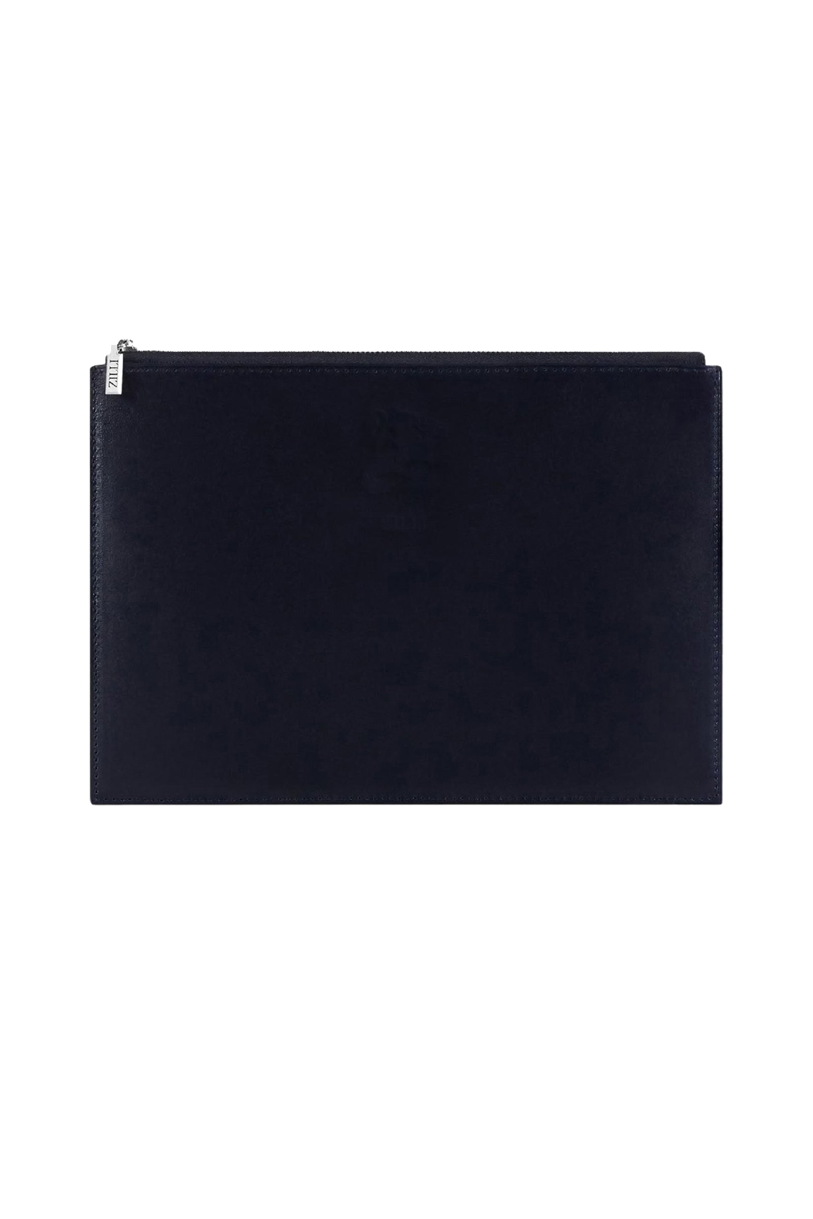 Leather clutch bag with tone-on-tone stitching - Blue