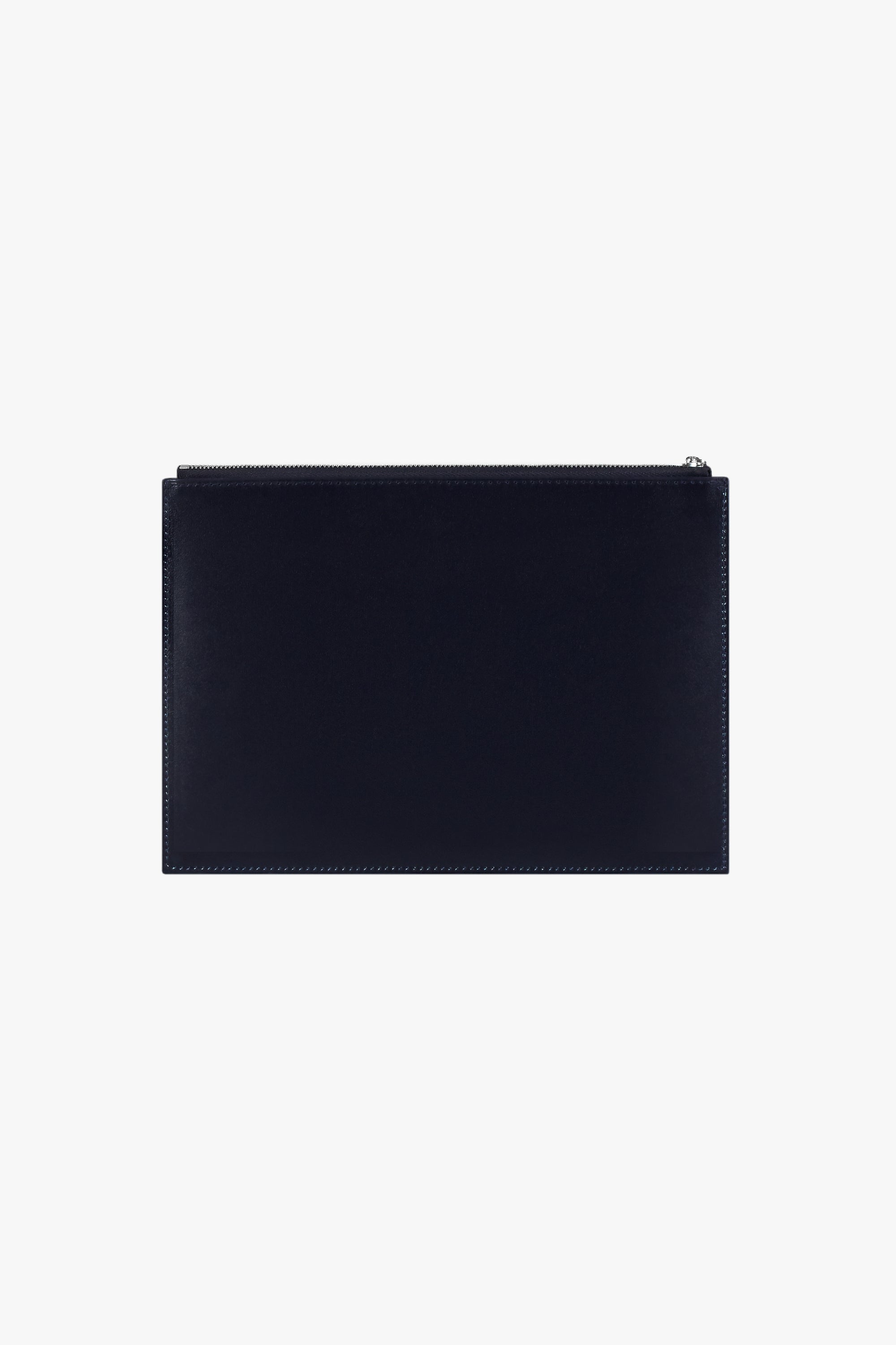 Leather clutch bag with tone-on-tone stitching - Blue