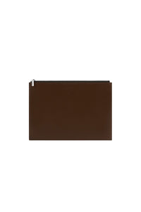 Pochette plate en cuir - Taupe
