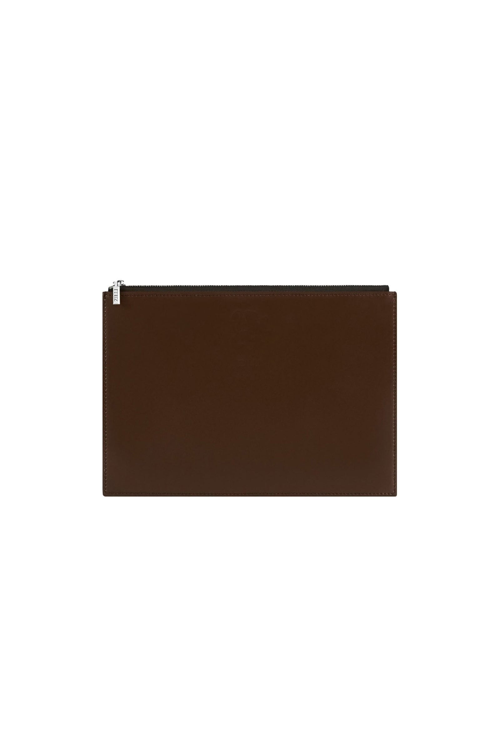 Pochette plate en cuir - Taupe