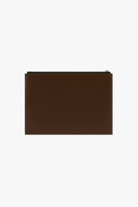 Pochette plate en cuir - Taupe