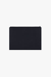 Pochette à texture grainée en cuir - Bleu