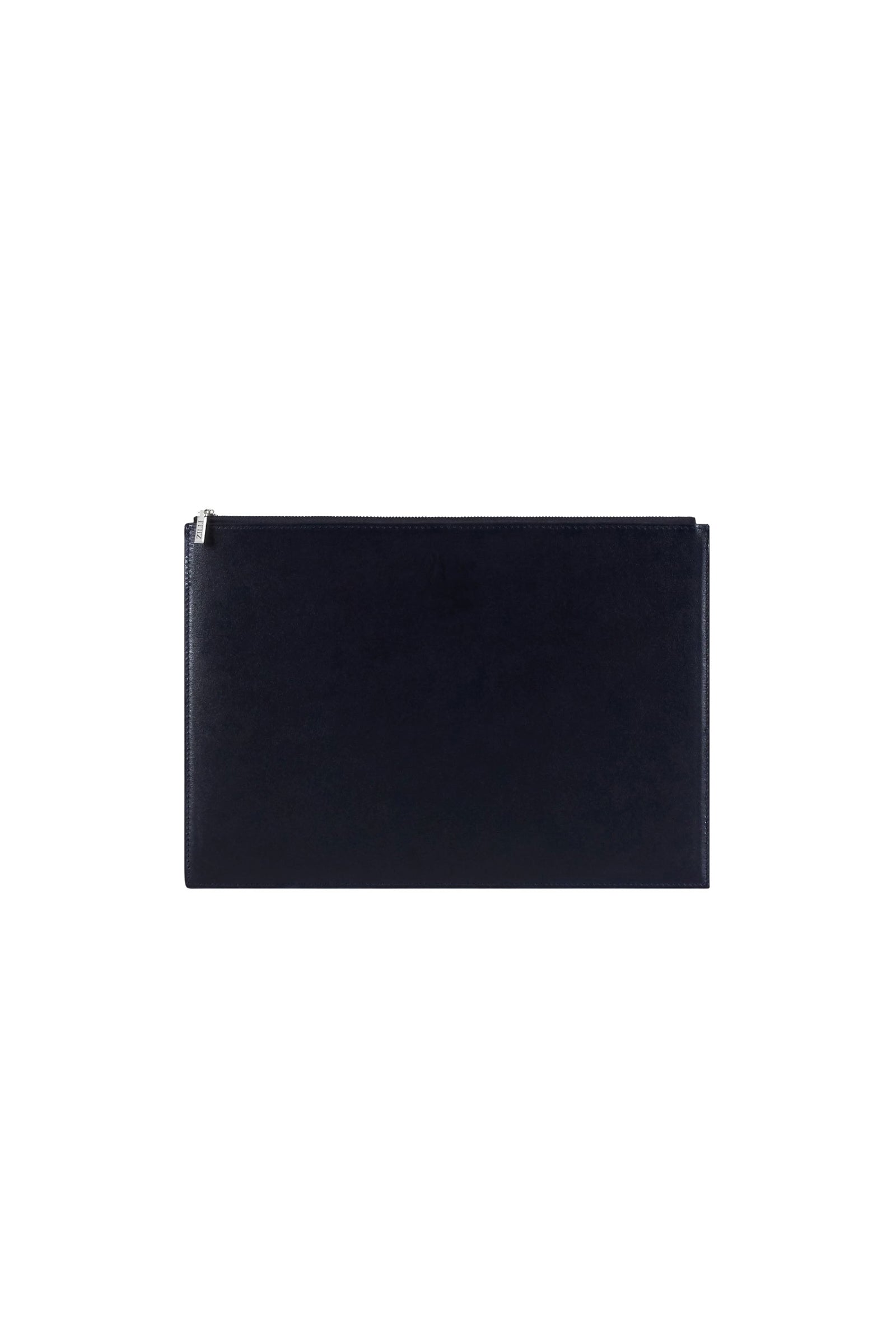 Pochette à texture grainée en cuir - Bleu