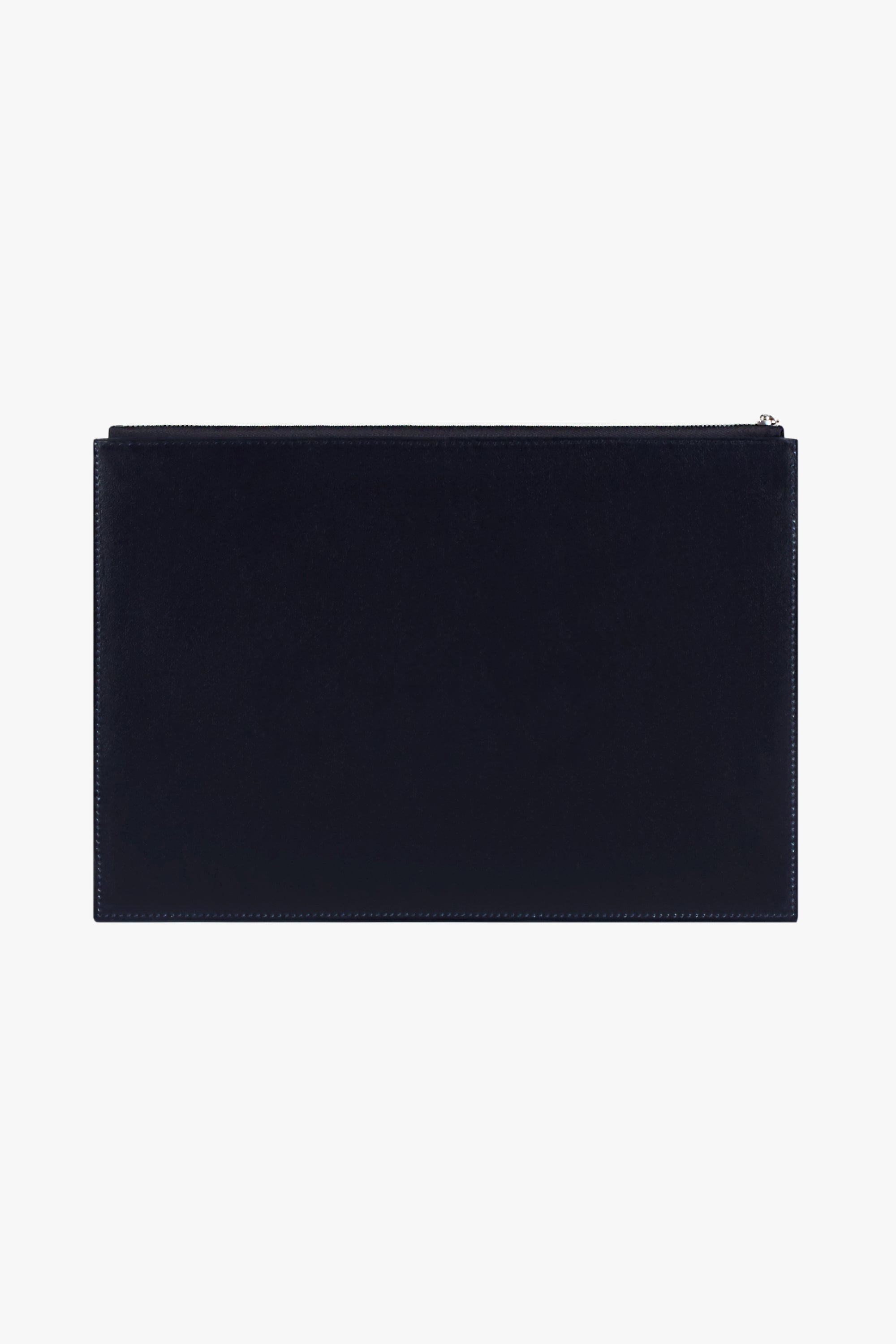 Pochette à texture grainée en cuir - Bleu