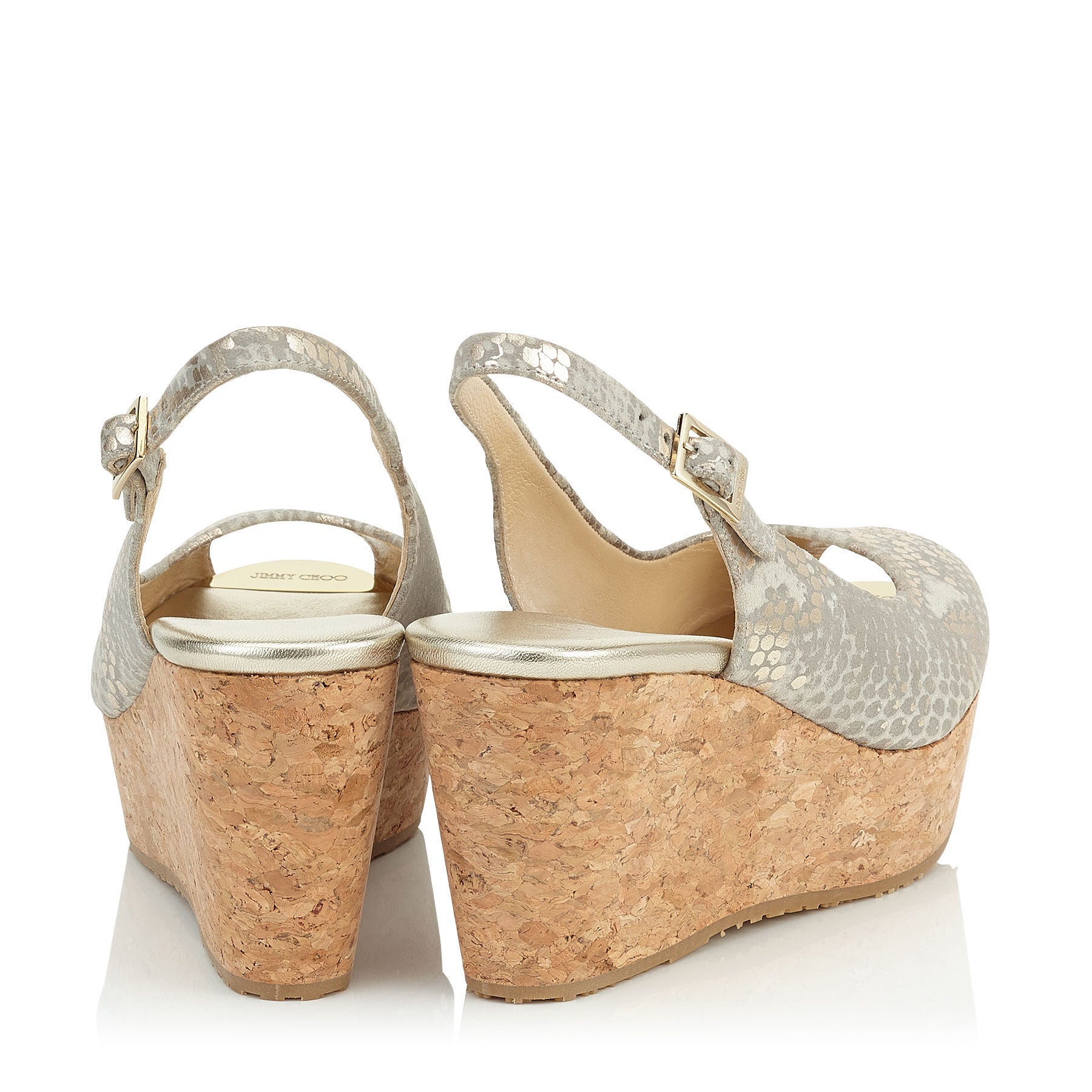 Sandales compensées Praise 70 en cuir - Light Khaki