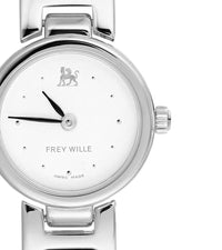 Montre Round en émail et plaqué au rhodium - Gris & rouge & rose