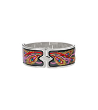 Manchette Royal en émail et plaqué au rhodium - Gris & rouge & rose