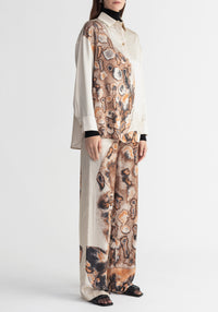 Chemise Prey imprimée en soie mélangée - Clay