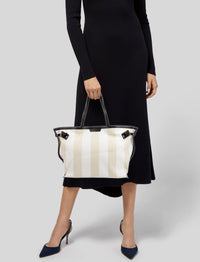 Grand sac Days en toile rayée - Resin & White
