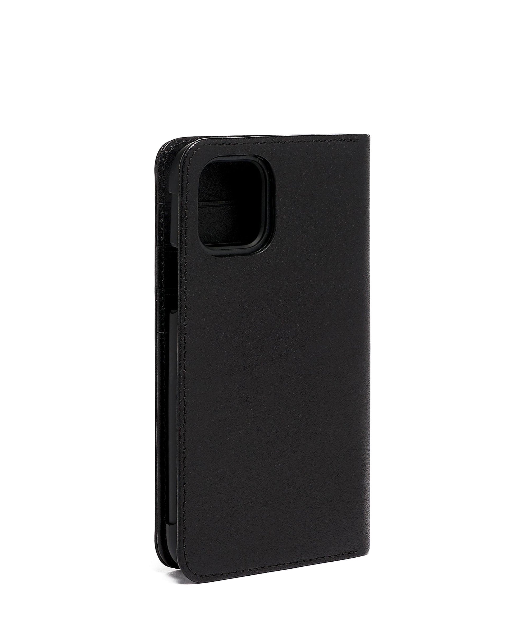 Coque de téléphone Iphone 11 Pro Max en cuir - Black & Silver