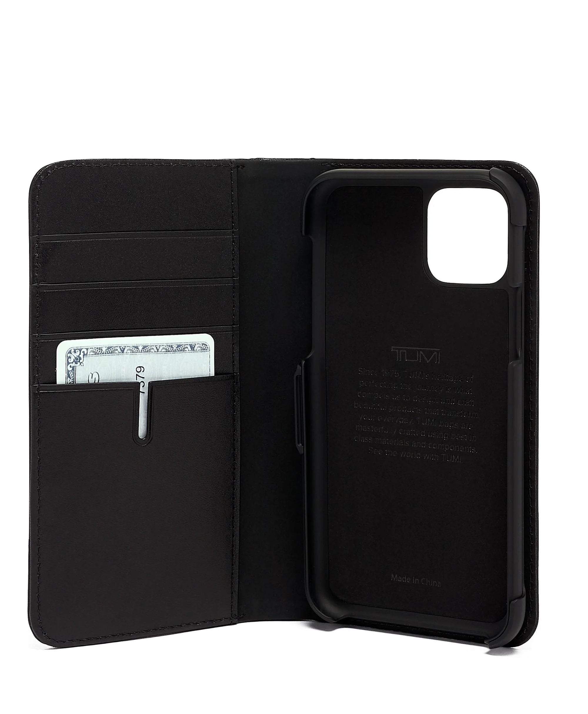 Coque de téléphone Iphone 11 Pro en cuir - Black & Silver