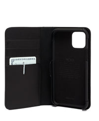 Coque de téléphone Iphone 11 Pro Max en cuir - Black & Silver