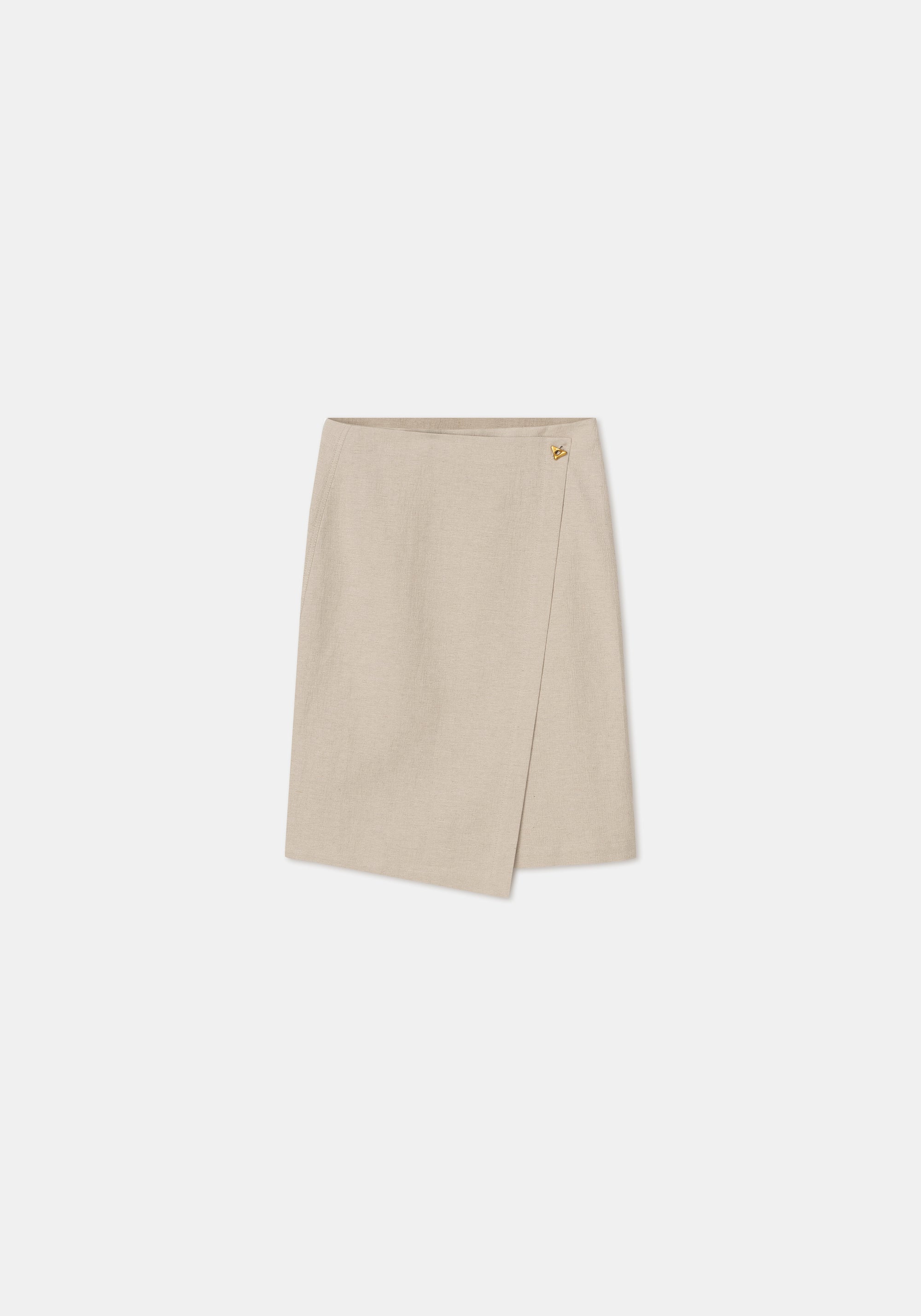 Jupe portefeuille Prow en lin - Limestone