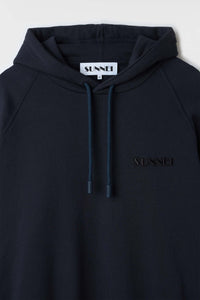 Hoodie with small logo - Blue