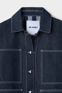 Reversible striped jacket - Denim & Blue